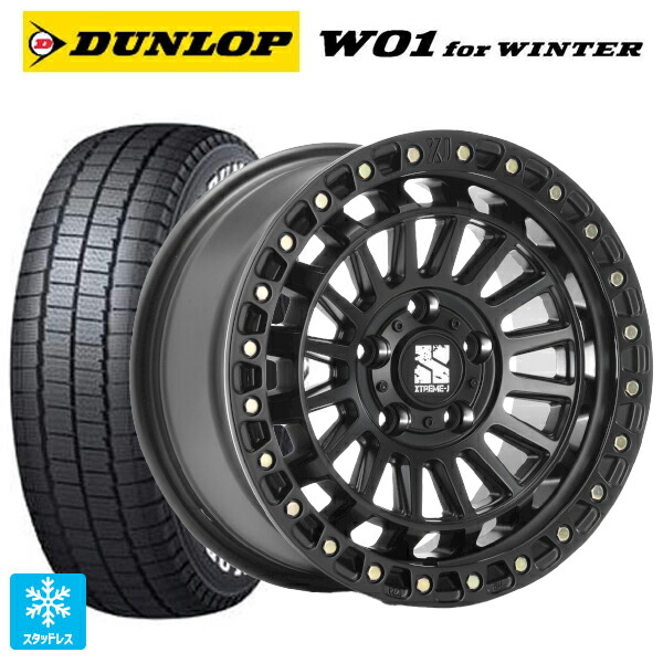 215/65R16 109/107N ダンロップ W01 for ウィンター ホワイトレター エムエルジェイ エクストリームJ XJ08 サテンブラック 16-5.5J 国産車用 スタッドレスタイヤホイール4本セット