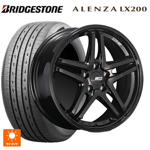 225/55R18 98V ブリヂストン アレンザLX200 正規品 # タナベ SSR GT V06 グロスブラック 18-7.5J 国産車用 サマータイヤホイール4本セット