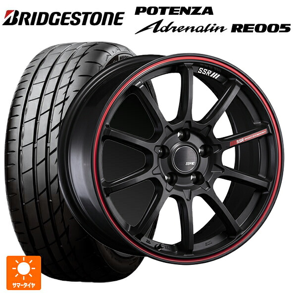 235/35R19 91Y XL ブリヂストン ポテンザ アドレナリン RE005 正規品 タナベ SSR GT V05 フラットブラック/レッドライン 19-8J 国産車用 サマータイヤホイール4本セット