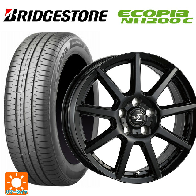 185/60R15 84H ブリヂストン エコピア NH200C 正規品 阿部商会 ラ･ストラーダ ティラード シグマ グロスブラック 15-5.5J 国産車用 サマータイヤホイール4本セット