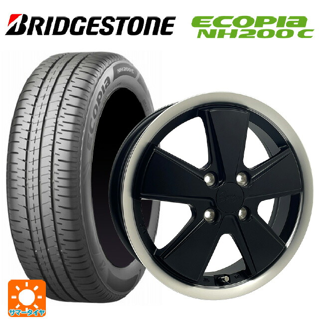 155/65R14 75H ブリヂストン エコピア NH200C 正規品 阿部商会 アウトストラーダ スピードスター マットブラック・リムポリッシュ 14-4.5J 国産車用 サマータイヤホイール4本セット