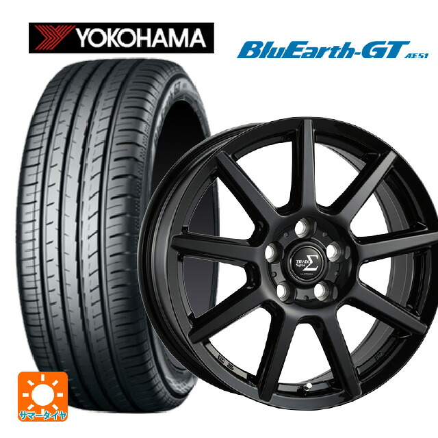 215/45R17 91W XL ヨコハマ ブルーアースGT AE51 阿部商会 ラ･ストラーダ ティラード シグマ グロスブラック 17-7J 国産車用 サマータイヤホイール4本セット