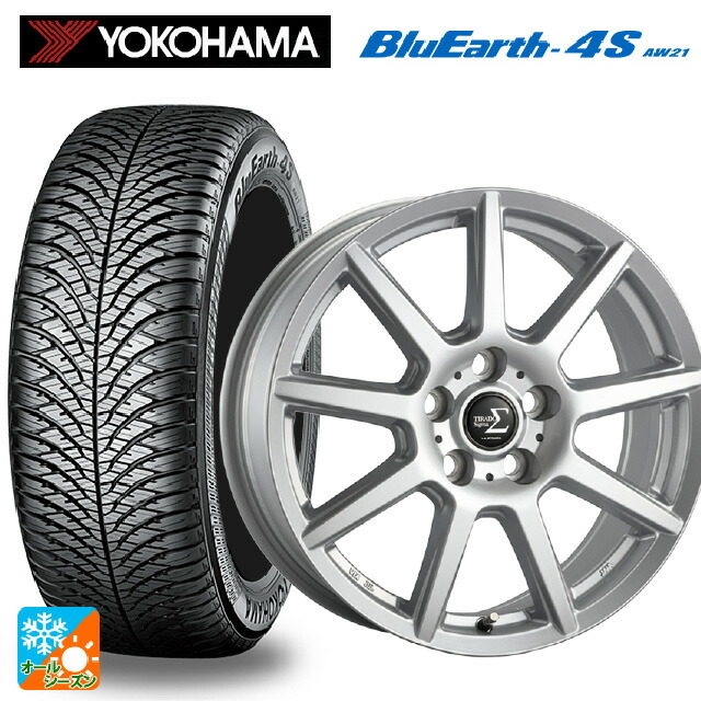 225/50R18 99W XL ヨコハマ ブルーアース4S AW21 # 阿部商会 ラ･ストラーダ ティラード シグマ シルバー 18-7.5J 国産車用 オールシーズンタイヤホイール4本セット