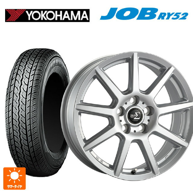 145R12 6PR ヨコハマ ジョブ RY52 阿部商会 ラ･ストラーダ ティラード シグマ シルバー 12-4J 国産車用 サマータイヤホイール4本セット