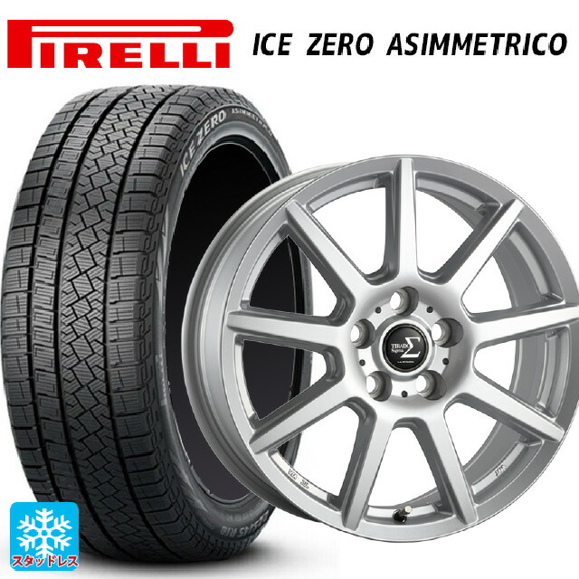 215/65R16 98T ピレリ アイスゼロ アシンメトリコ 正規品 # 阿部商会 ラ･ストラーダ ティラード シグマ シルバー 16-6J 国産車用 スタッドレスタイヤホイール4本セット