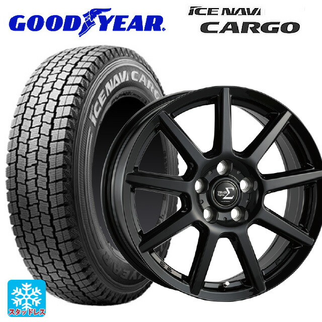 165/80R14 91/90N グッドイヤー アイスナビ カーゴ 阿部商会 ラ･ストラーダ ティラード シグマ グロスブラック 14-5J 国産車用 スタッドレスタイヤホイール4本セット