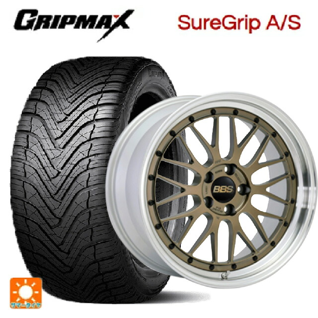 225/55R18 98W グリップマックス シュアグリップ A/S ブラックレター BBS LM MGL-SLD 18-7.5J 国産車用 オールシーズンタイヤホイール4本セット