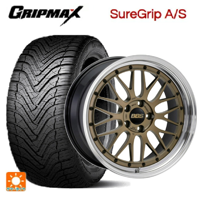 225/55R18 98W グリップマックス シュアグリップ A/S ブラックレター BBS LM MGL-BKBD 18-7.5J 国産車用 オールシーズンタイヤホイール4本セット
