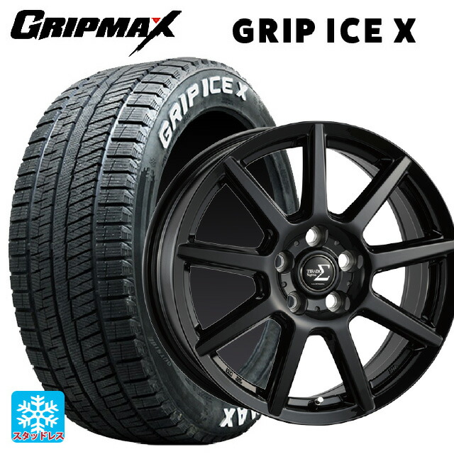 2024年製 205/60R16 96T XL グリップマックス グリップアイスX ホワイトレター # 阿部商会 ラ･ストラーダ ティラード シグマ グロスブラック 16-6J 国産車用 スタッドレスタイヤホイール4本セット