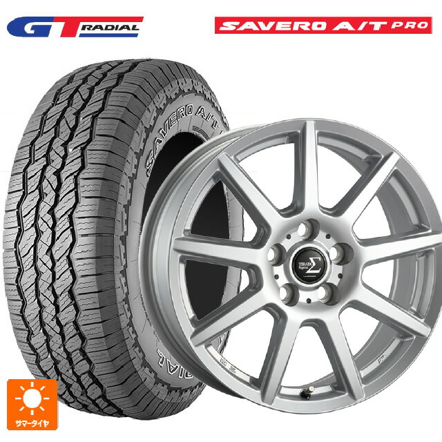 225/75R16 104T WEB限定販売 GTラジアル サベロ AT プロ ホワイトレター 阿部商会 ラ･ストラーダ ティラード シグマ シルバー 16-6J 国産車用 サマータイヤホイール4本セット