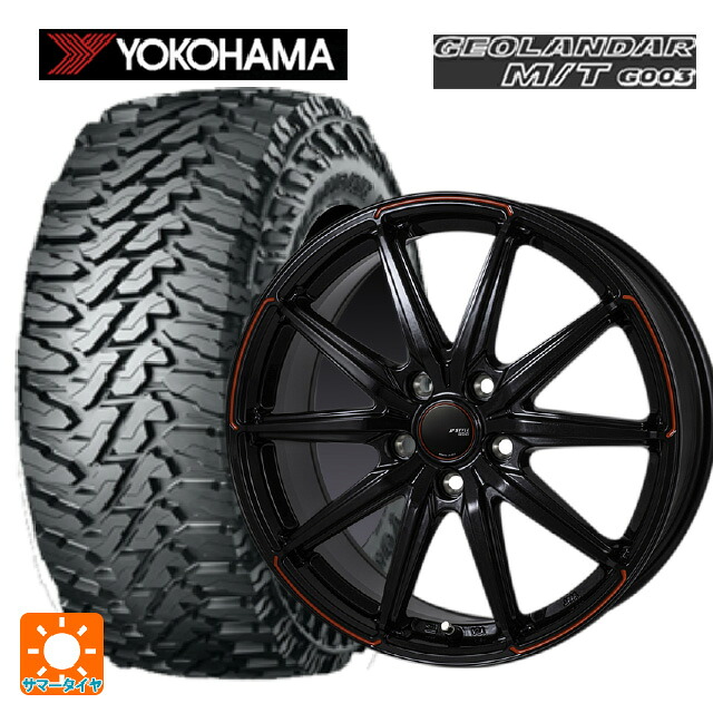 2024年製 225/65R17 107/103Q ヨコハマ ジオランダー M/T G003 正規品 # ジャパン三陽 ジェイピースタイル R55 パールブラック/レッドティント 17-7J 国産車用 サマータイヤホイール4本セット