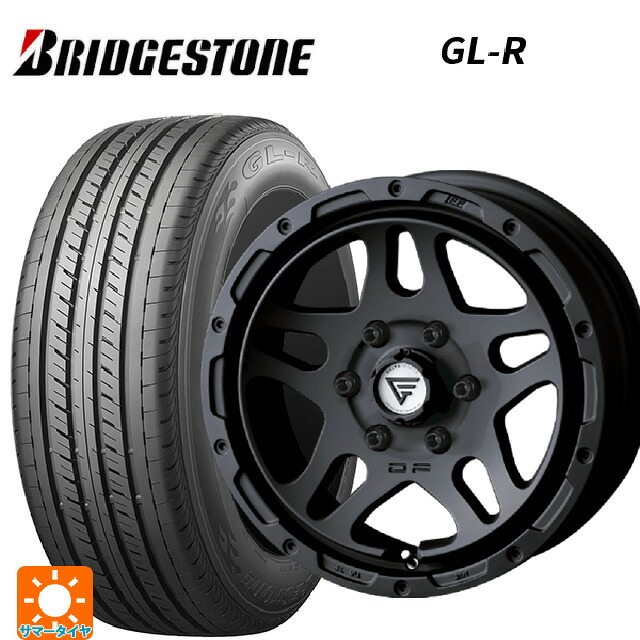 215/65R16 109/107R ブリヂストン GL-R 正規品 エクシズルライン デルタフォース オーバーランダー マットブラック 16-7J 国産車用 サマータイヤホイール4本セット