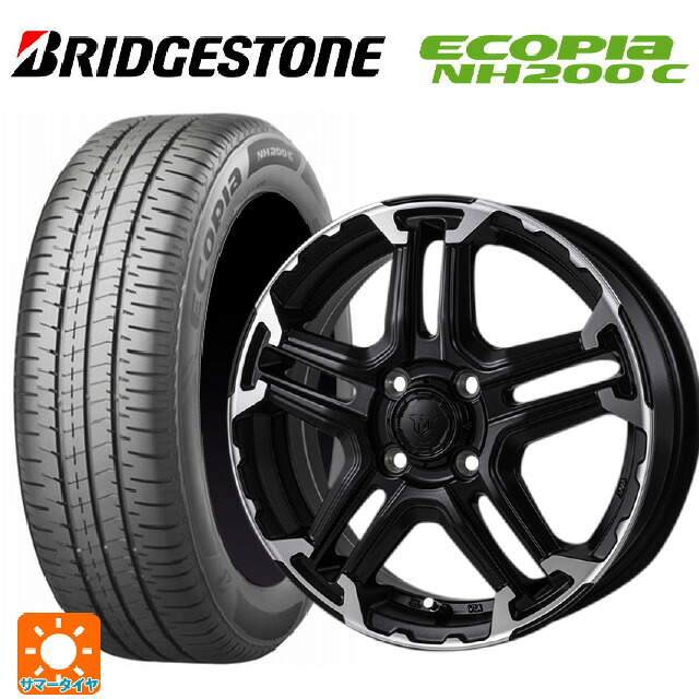 185/60R16 86H ブリヂストン エコピア NH200C 正規品 ジャパン三陽 ジェイピースタイル エムジェイ トレイル サテンブック/ポリッシュ 16-6J 国産車用 サマータイヤホイール4本セット