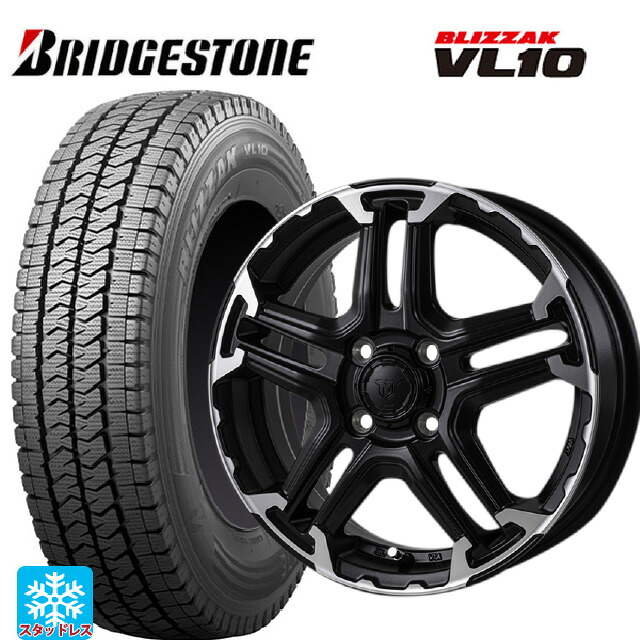2025年製 145/80R12 80/78N ブリヂストン ブリザック VL10 正規品 # ジャパン三陽 ジェイピースタイル エムジェイ トレイル サテンブック/ポリッシュ 12-4J 国産車用 スタッドレスタイヤホイール4本セット