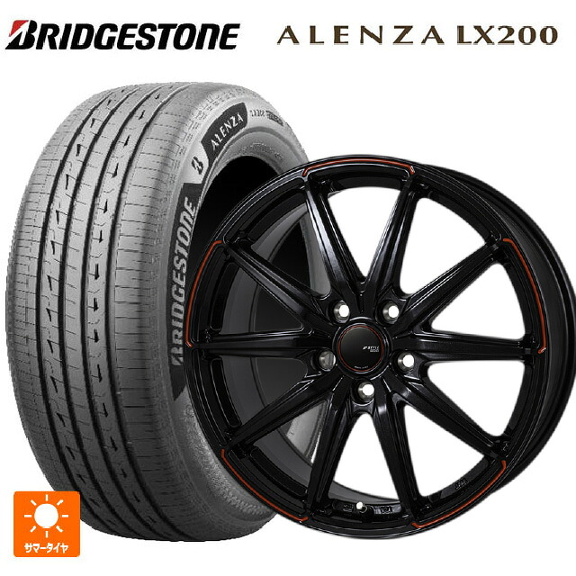 235/60R18 107H XL ブリヂストン アレンザLX200 正規品 # ジャパン三陽 ジェイピースタイル R55 パールブラック/レッドティント 18-7.5J 国産車用 サマータイヤホイール4本セット