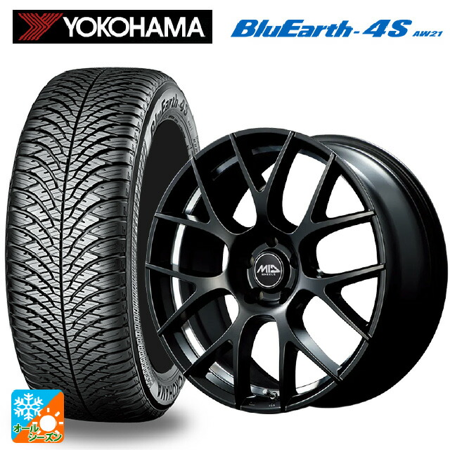 225/50R18 99W XL ヨコハマ ブルーアース4S AW21 # エムアイディー MTW TW027 SBU 18-7J 国産車用 オールシーズンタイヤホイール4本セット