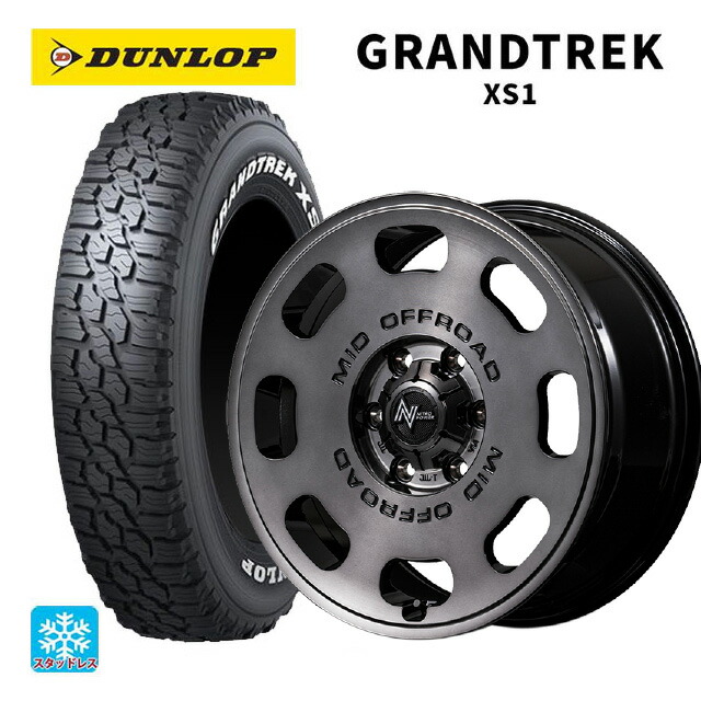 2024年製 215/70R16 100/97N ダンロップ グラントレックXS1 ホワイトレター # エムアイディー ナイトロパワー D8 パルサー GSM 16-6J 国産車用 スタッドレスタイヤホイール4本セット