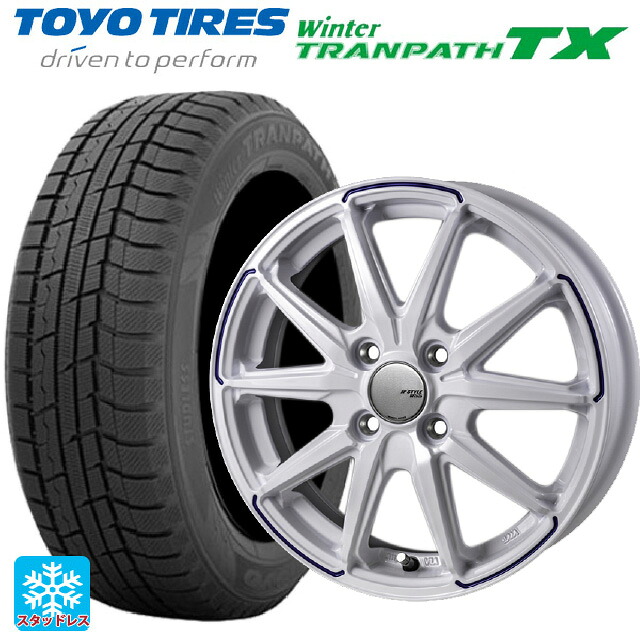 2024年製 165/65R14 79Q トーヨー ウインタートランパス TX # ジャパン三陽 ジェイピースタイル R55 グロスホワイト/ブルーティント 14-4.5J 国産車用 スタッドレスタイヤホイール4本セット｜タイヤホイール専門店コニシタイヤ