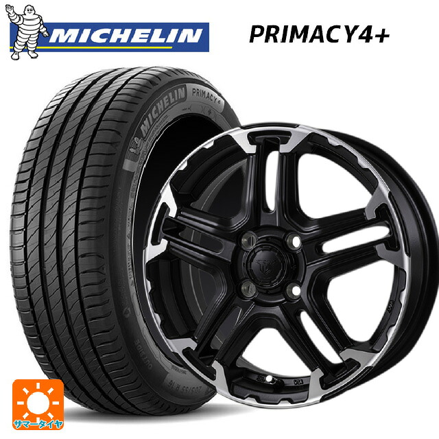 195/50R16 88V XL ミシュラン プライマシー4＋ 正規品 ジャパン三陽 ジェイピースタイル エムジェイ トレイル サテンブック/ポリッシュ 16-6J 国産車用 サマータイヤホイール4本セット｜タイヤホイール専門店コニシタイヤ