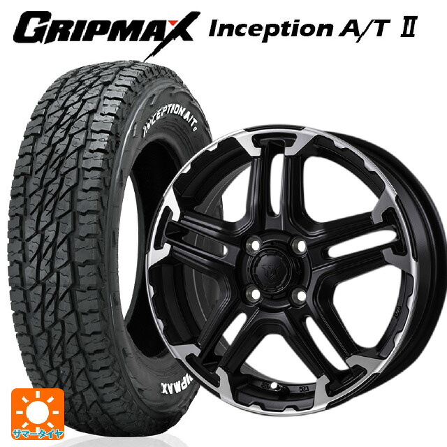 145/80R12 80/78N グリップマックス インセプション A/T2 ホワイトレター ジャパン三陽 ジェイピースタイル エムジェイ トレイル サテンブック/ポリッシュ 12-4J 国産車用 サマータイヤホイール4本セット
