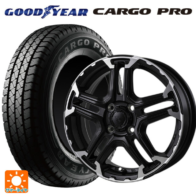 145/80R12 80/78N グッドイヤー カーゴプロ ジャパン三陽 ジェイピースタイル エムジェイ トレイル サテンブック/ポリッシュ 12-4J 国産車用 サマータイヤホイール4本セット