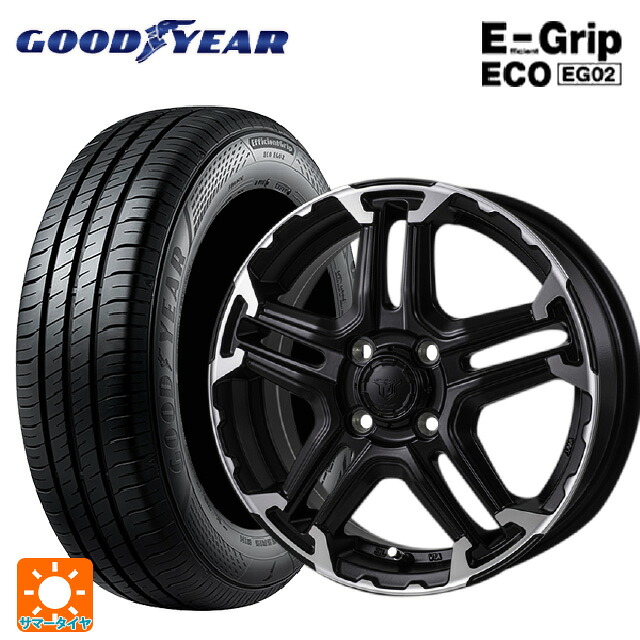 175/65R15 84H グッドイヤー エフィシェントグリップ エコ EG02 ジャパン三陽 ジェイピースタイル エムジェイ トレイル サテンブック/ポリッシュ 15-5.5J 国産車用 サマータイヤホイール4本セット