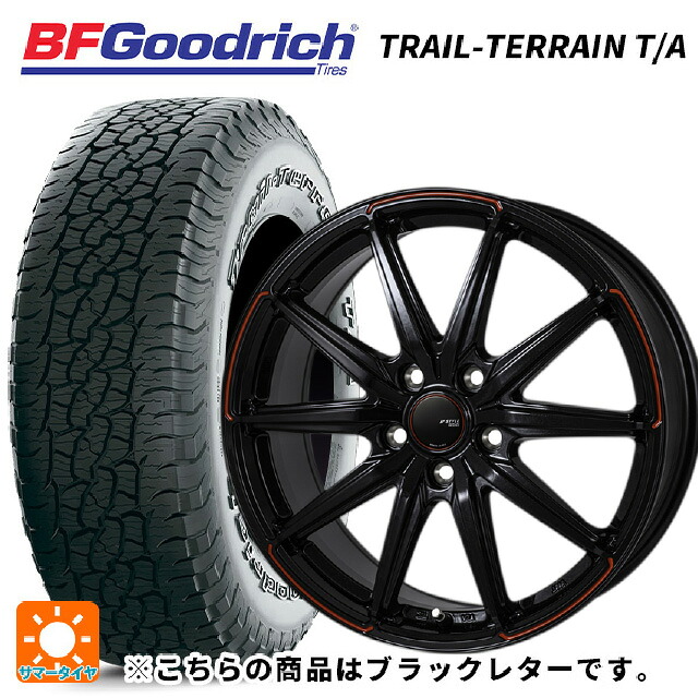 235/55R18 104H XL BFグッドリッチ トレイルテレーン T/A ブラックレター 正規品 ジャパン三陽 ジェイピースタイル R55 パールブラック/レッドティント 18-7.5J 国産車用 サマータイヤホイール4本セット|タイヤホイール専門店コニシタイヤ