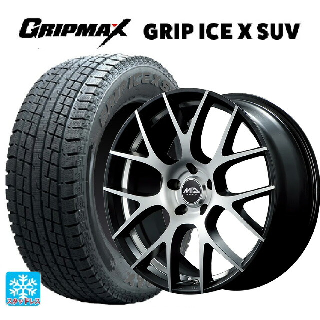 トヨタ bZ4X(11/15系)用 235/60R18 107H XL グリップマックス グリップアイスX SUV ブラックレター # エムアイディー MTW TW027 SBD 新品スタッドレスタイヤホイール 4本セット