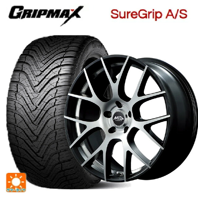 225/45R18 95W XL グリップマックス シュアグリップ A/S ブラックレター エムアイディー MTW TW027 SBD 18-7J 国産車用 オールシーズンタイヤホイール4本セット