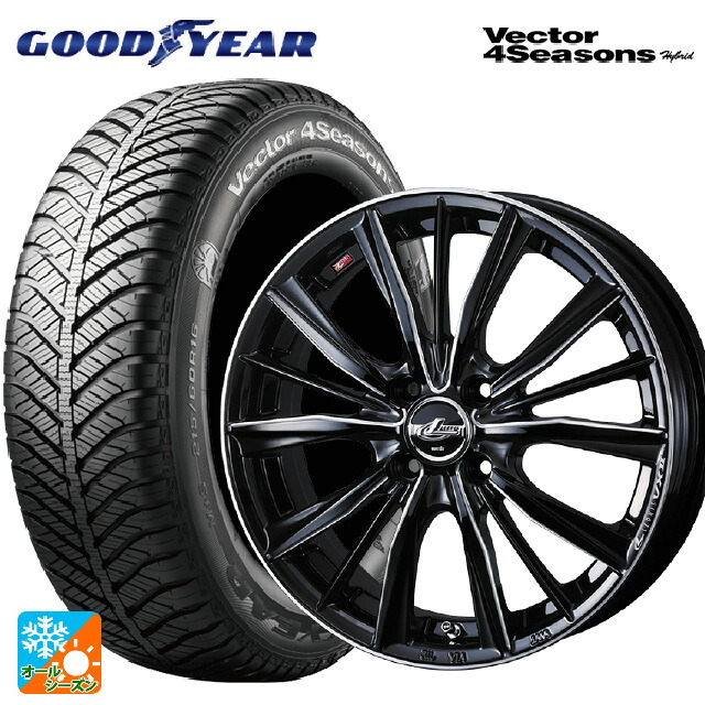 165/50R15 73H グッドイヤー ベクターフォーシーズンズ ハイブリッド ウェッズ レオニス VX2 # BKSC 15-4.5J 国産車用 オールシーズンタイヤホイール4本セット|タイヤホイール専門店コニシタイヤ
