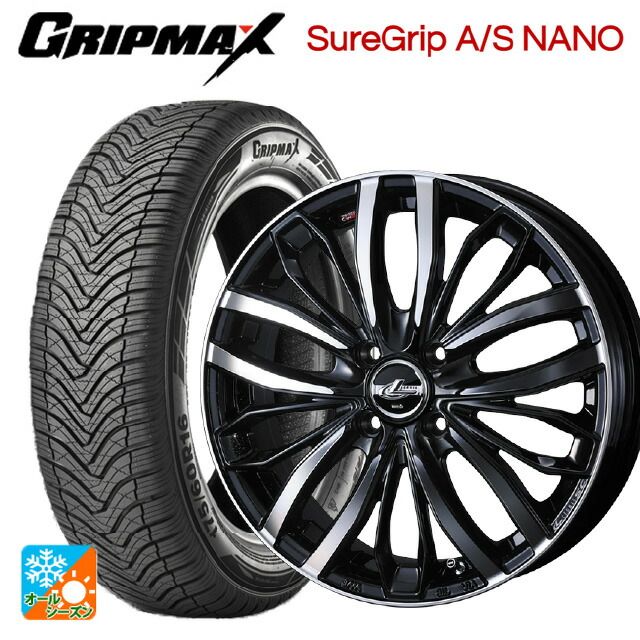 175/60R16 86V XL グリップマックス シュアグリップ A/S ナノ ブラックレター ウェッズ レオニス SC PBMC 16-6J 国産車用 オールシーズンタイヤホイール4本セット 71,429円