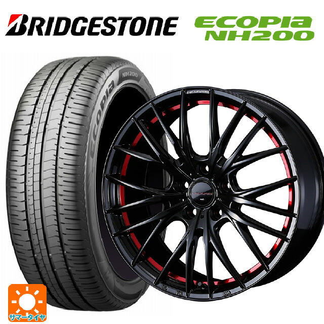 215/45R18 93W XL ブリヂストン エコピア NH200 正規品 ウェッズ ノヴァリス ローグ QR BK/RED 18-8J 国産車用 サマータイヤホイール4本セット