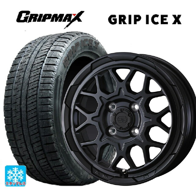 165/55R15 75Q グリップマックス グリップアイスX ブラックレター # ウェッズ ウェッズ アドヴェンチャー スタットベルグ2 MBK 15-4.5J 国産車用 スタッドレスタイヤホイール4本セット｜タイヤホイール専門店コニシタイヤ