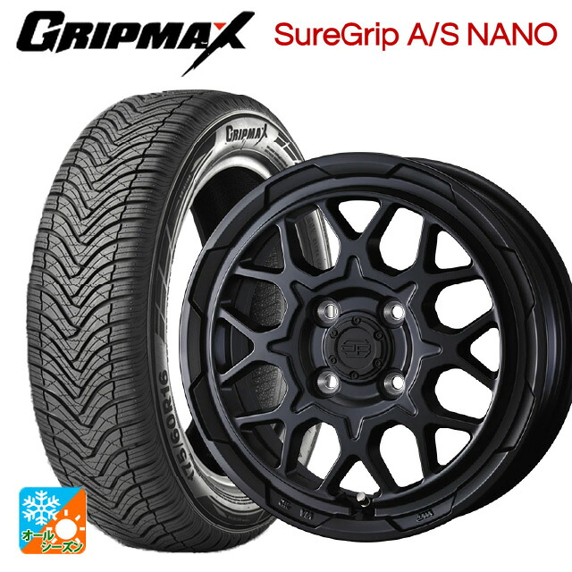 ミツビシ デリカミニ(4WD車)(B3系)用 165/65R15 81H グリップマックス シュアグリップ A/S ナノ ブラックレター ウェッズ ウェッズ アドヴェンチャー スタットベルグ2 MBK 新品オールシーズンタイヤホイール 4本セット