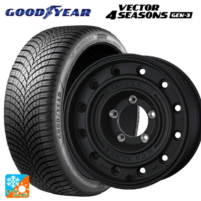 215/65R16 102V XL グッドイヤー ベクター4シーズンズ ジェン3 ウェッズ マッドヴァンス CL FMBK 16-6J 国産車用 オールシーズンタイヤホイール4本セット