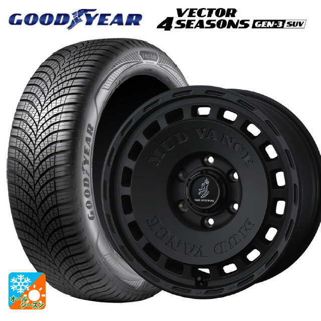 トヨタ bZ4X(11/15系)用 235/60R18 107W XL グッドイヤー ベクター4シーズンズ ジェン3 SUV ウェッズ マッドヴァンス DX # FMBK 新品オールシーズンタイヤホイール 4本セット