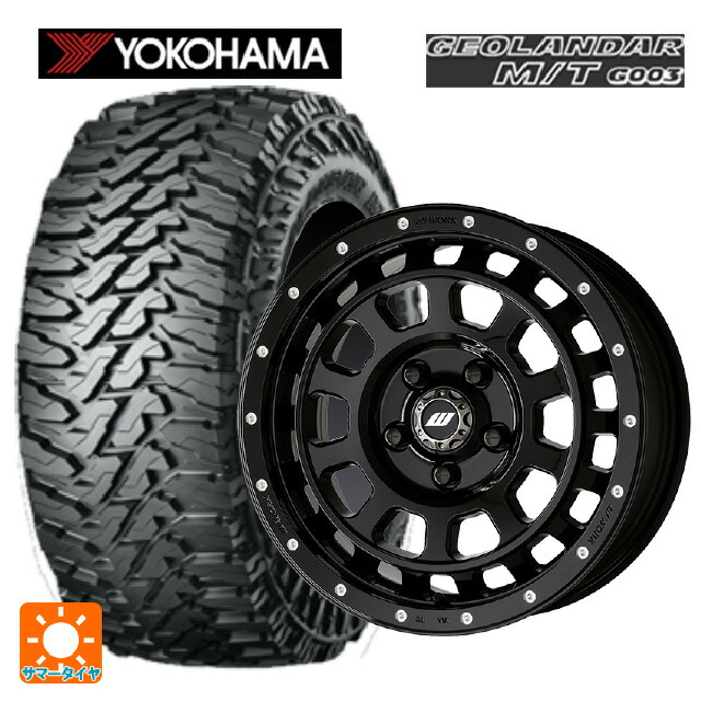 195R16 104/102Q ヨコハマ ジオランダー M/T G003 正規品 ワーク クラッグ ティーグラビック2 エムシープラス BLKPM 16-5.5J 国産車用 サマータイヤホイール4本セット