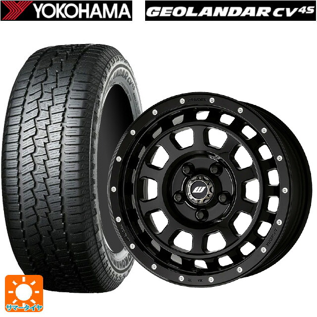 スズキ ジムニーノマド(JC74W)用 225/70R16 103H ヨコハマ ジオランダー CV G058 正規品 ワーク クラッグ ティーグラビック2 エムシープラス BLKPM 新品サマータイヤホイール 4本セット