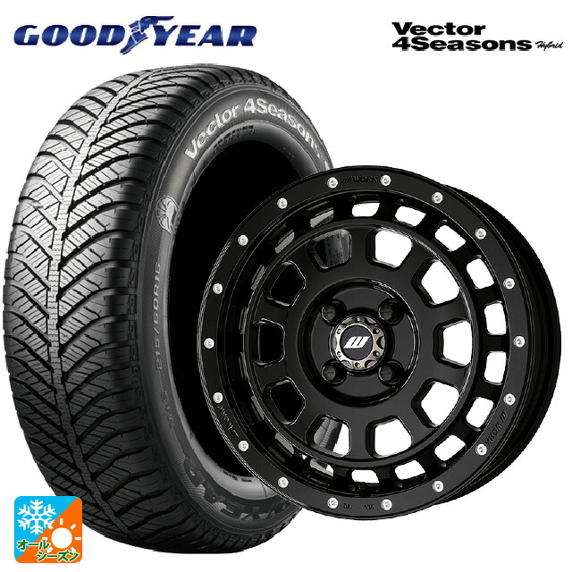 165/55R15 75H グッドイヤー ベクターフォーシーズンズ ハイブリッド ワーク クラッグ ティーグラビック エムシープラス BLKPM 15-5J 国産車用 オールシーズンタイヤホイール4本セット｜タイヤホイール専門店コニシタイヤ