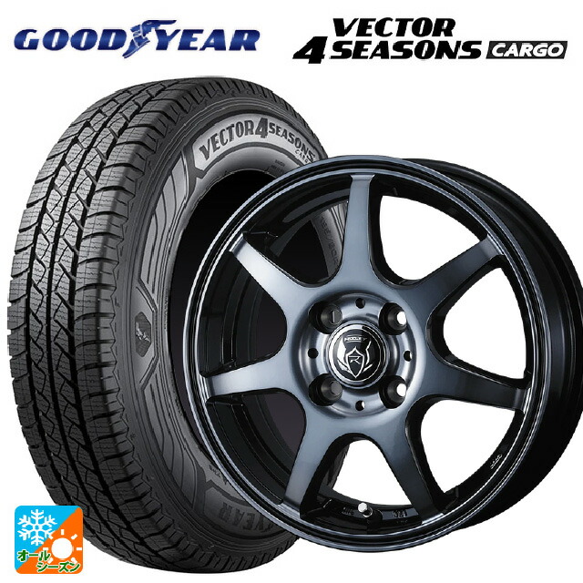145/80R12 80/78N グッドイヤー ベクター4シーズンズ カーゴ ウェッズ ライツレー KW BKP 12-4J 国産車用 オールシーズンタイヤホイール4本セット