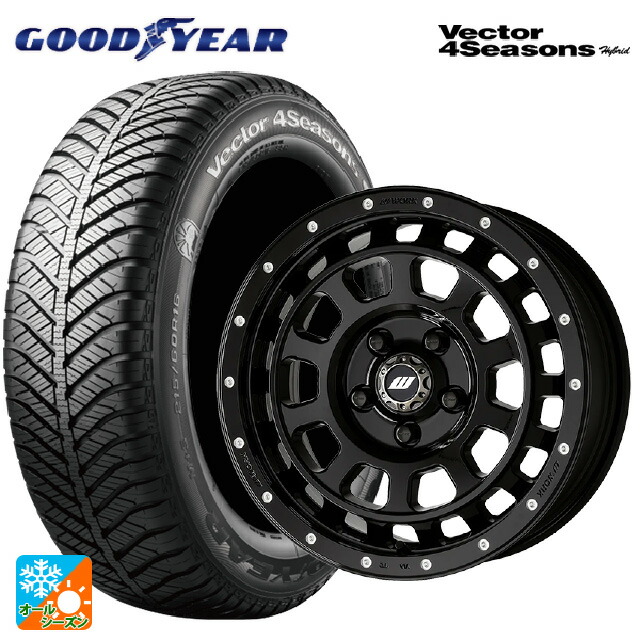 215/65R16 98H グッドイヤー ベクターフォーシーズンズ ハイブリッド ワーク クラッグ ティーグラビック2 エムシープラス BLKPM 16-5.5J 国産車用 オールシーズンタイヤホイール4本セット