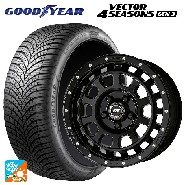 215/65R16 102V XL グッドイヤー ベクター4シーズンズ ジェン3 ワーク クラッグ ティーグラビック2 エムシープラス BLKPM 16-5.5J 国産車用 オールシーズンタイヤホイール4本セット 106,970円