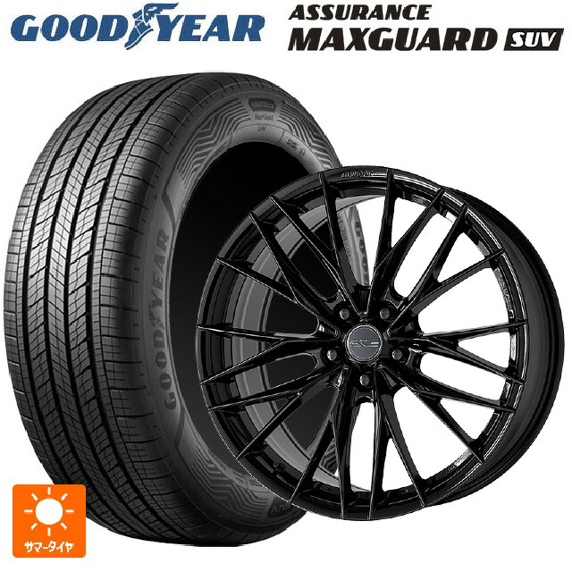 トヨタ ヴェルファイア(40系)用 225/55R19 99V グッドイヤー アシュアランス マックスガード SUV ワーク シュヴァート ブルネン LX BLK 新品サマータイヤホイール 4本セット