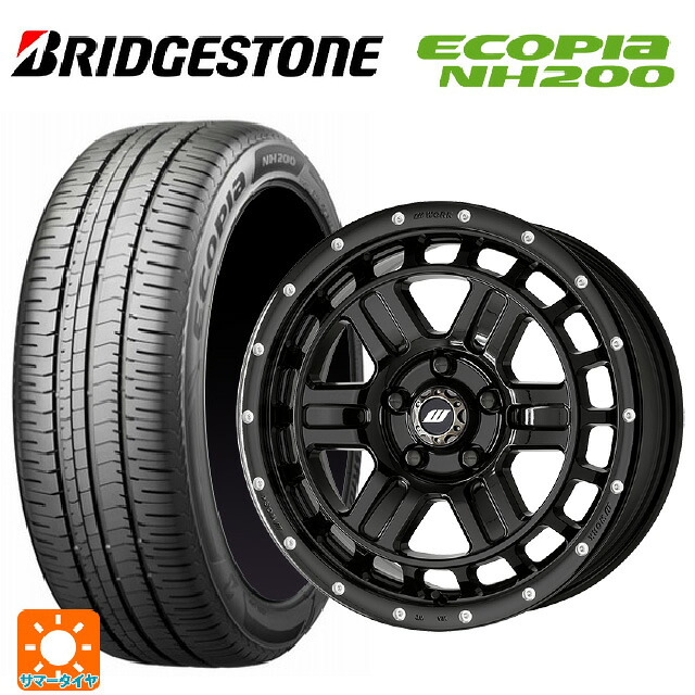 205/55R16 91V ブリヂストン エコピア NH200 正規品 ワーク クラッグ ティーグラビック2 エムシープラス BLKPM 16-7J 国産車用 サマータイヤホイール4本セット