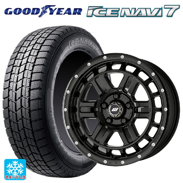 2025年製 215/50R17 91Q グッドイヤー アイスナビ7(数量限定) # ワーク クラッグ ティーグラビック2 エムシープラス BLKPM 17-7J 国産車用 スタッドレスタイヤホイール4本セット