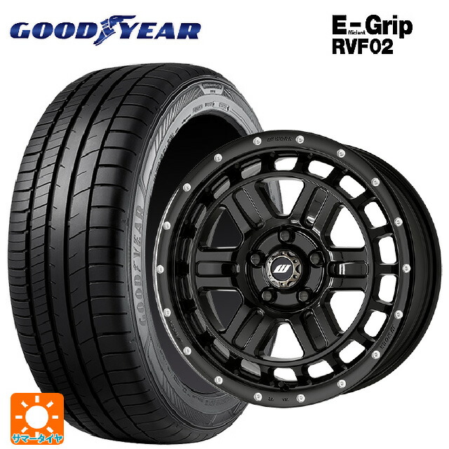 215/65R16 98H グッドイヤー エフィシェントグリップ RVF02 ワーク クラッグ ティーグラビック2 エムシープラス BLKPM 16-7J 国産車用 サマータイヤホイール4本セット