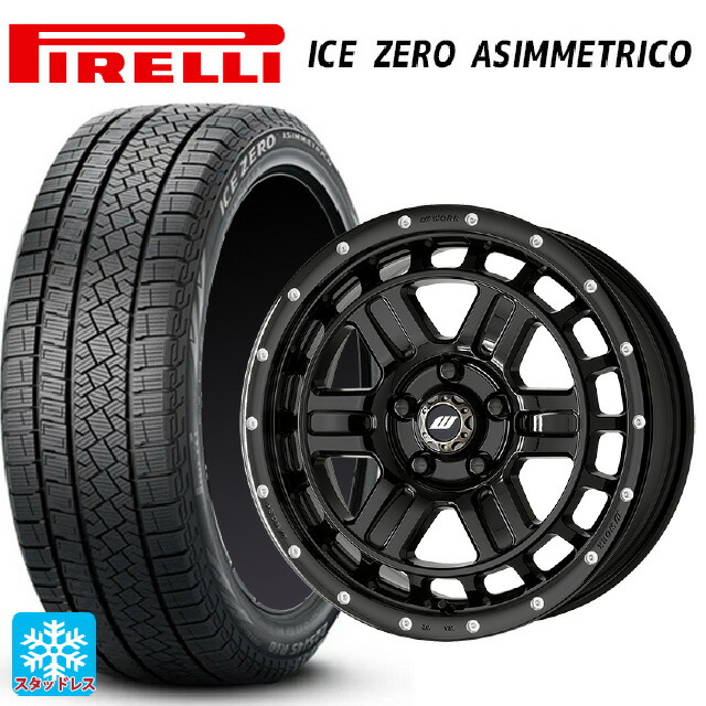 2024年製 215/45R17 91H XL ピレリ アイスゼロ アシンメトリコ 正規品 ワーク クラッグ ティーグラビック2 エムシープラス BLKPM 17-7J 国産車用 スタッドレスタイヤホイール4本セット