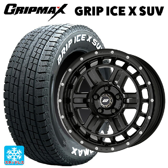 225/70R16 103Q グリップマックス グリップアイスX SUV ホワイトレター # ワーク クラッグ ティーグラビック エムシープラス BLKPM 16-7J 国産車用 スタッドレスタイヤホイール4本セット|タイヤホイール専門店コニシタイヤ