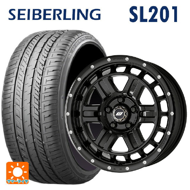 205/55R16 91V セイバーリング セイバーリング SL201(ブリヂストン工場生産） ワーク クラッグ ティーグラビック2 エムシープラス BLKPM 16-7J 国産車用 サマータイヤホイール4本セット