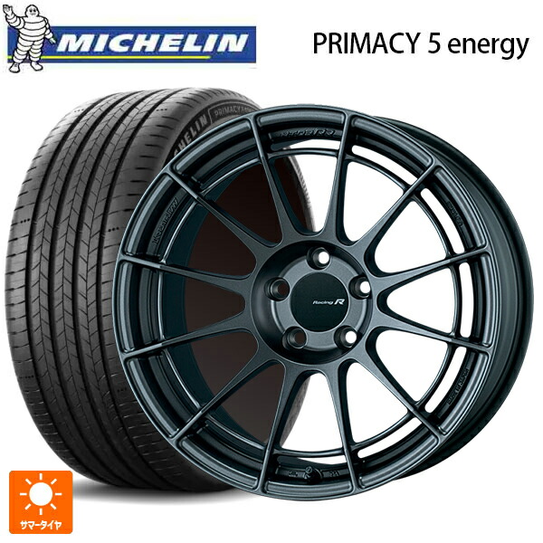 195/60R17 94H XL ミシュラン 正規品 プライマシー5 エナジー エンケイ レーシングレボリューション NT03RR マットダークガンメタリック 17-7J 国産車用 サマータイヤホイール4本セット